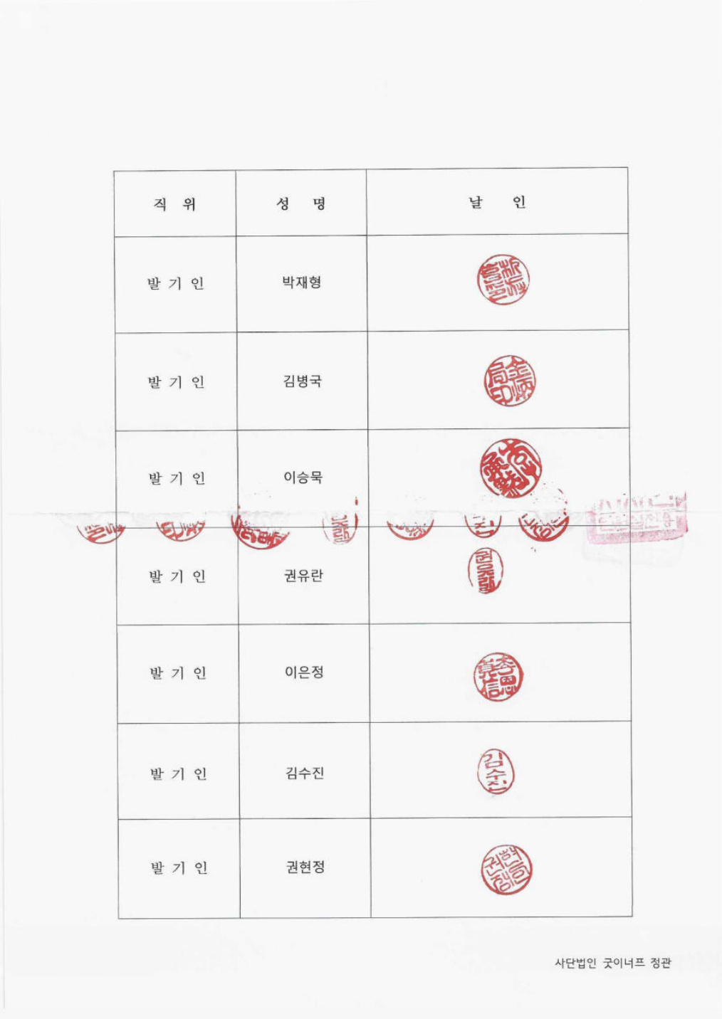 사단법인 굿이너프 정관 원문 11쪽